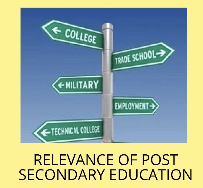RELEVANCE OF POST SECONDARY EDUCATION
